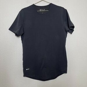 BYLT Shirt Mens Medium Gray S/S Drop Cut Short Sleeve Lux Activewear Curved Hem